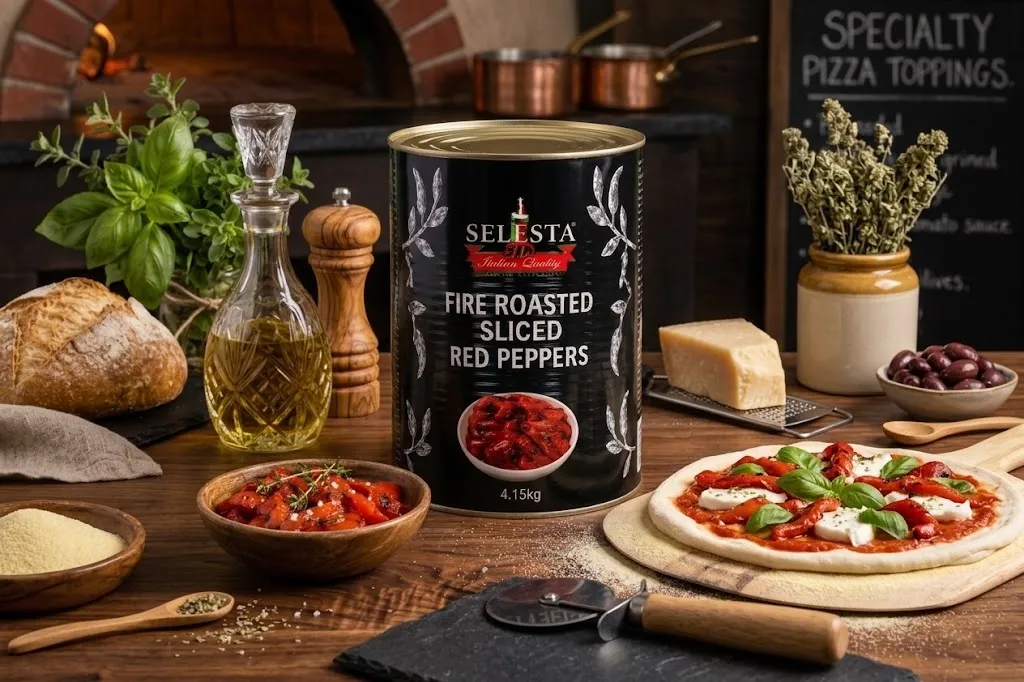 Selesta Fire Roasted Sliced Red Peppers Strips A12