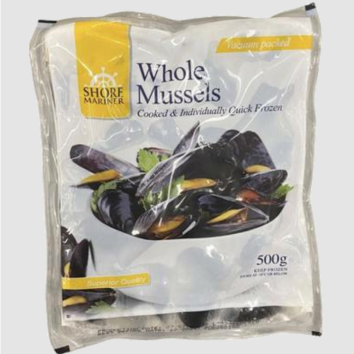 Shore Mariner Mussels Whole Cooked 40/60 500gm