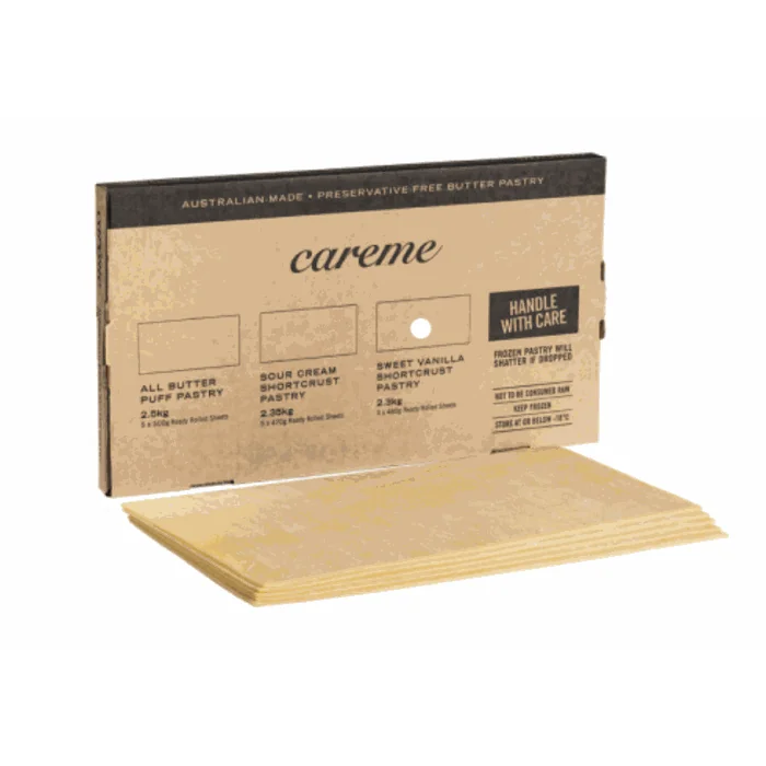 Careme All Butter Puff Pastry (5x500g Sheets) 2.5kg 