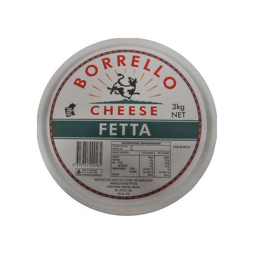 Feta Traditional 3kg - Borrello