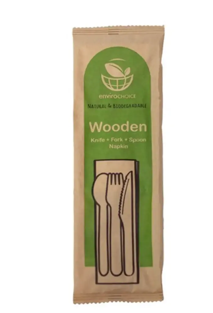 Cutlery Set (EC-WC0834) Wooden Knife,Fork,Spoon and Napkin x 400pcs