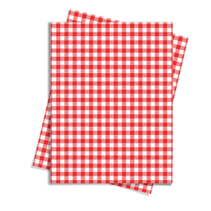Prowrap Greaseproof Gingham Red 34gsm 380X330mm x 800sheets