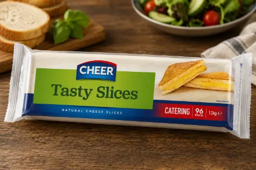 Cheer Tasty Cheese Slices (96's) 8x1.5kg