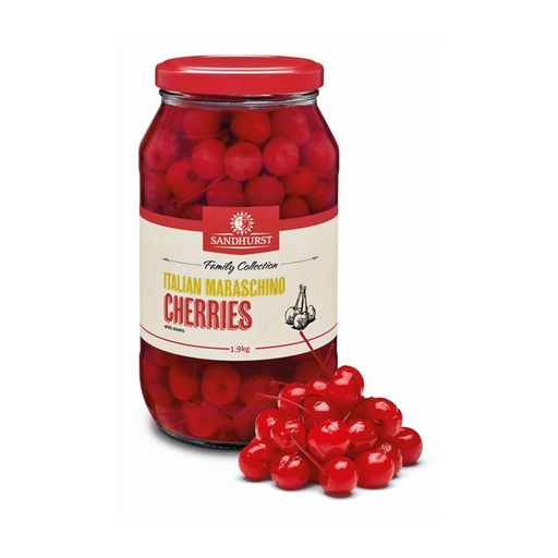 Marrachino Cherries Red Stem On 1.8kg