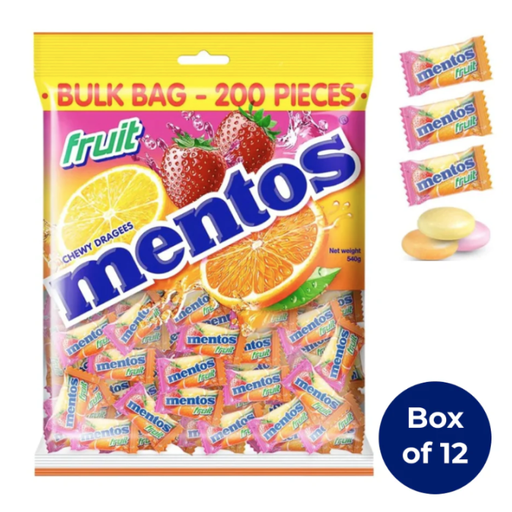 Mentos Fruit Individual Wrap 540g x 12