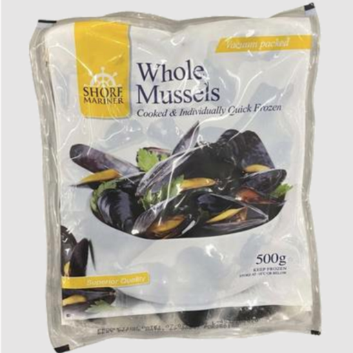 Shore Mariner Mussels Whole Cooked 40/60 500gm
