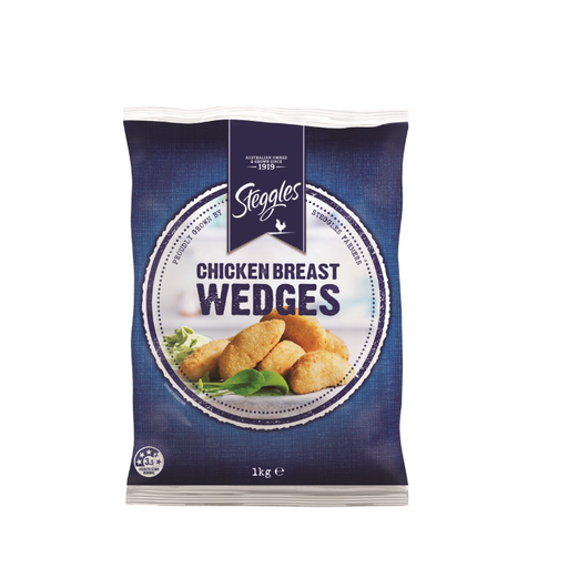Steggles (56281) Crumbed Chicken Breast Wedges 1kg