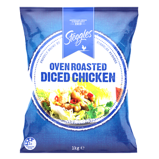 Steggles (55975) Oven Roasted Diced S/Less Chicken 1kg