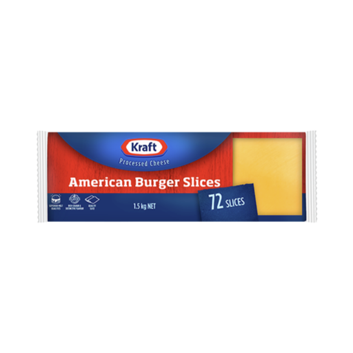 Kraft American Burger Slices(72) 1.5Kg