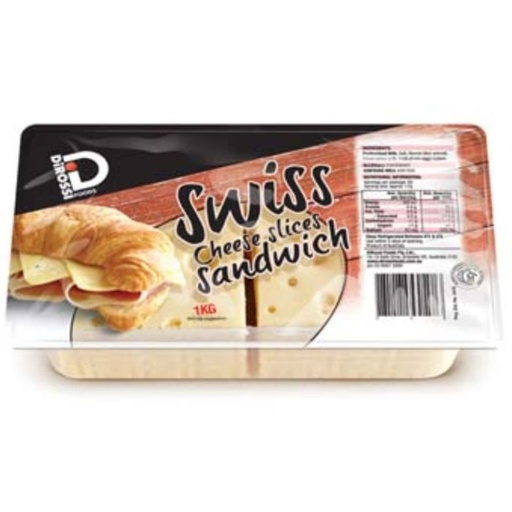 DiRossi Swiss Sliced Cheese 1kg