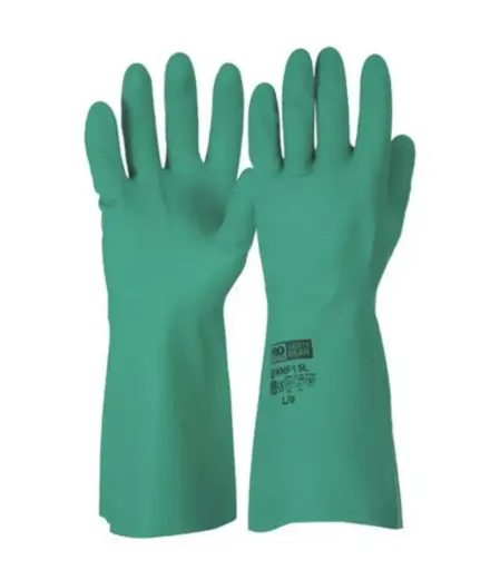 Gloves H/Duty Flock Lined Green Large