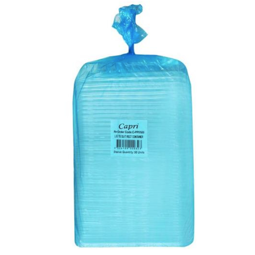 Lids (C-PP0600) to Suit Freezer Grade Rectangular Container x 50pcs - Capri