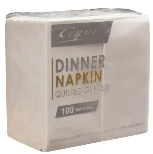 Capri (C-ND0171) Quilted White Dinner Napkins GT Fold 1000pcs