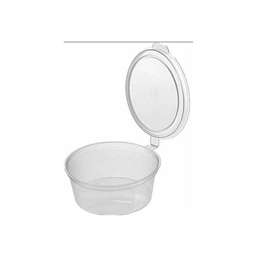 Sauce/Portion Control (C-PP0558) Cups 2oz Clear with Hinged Lid - 1000pcs