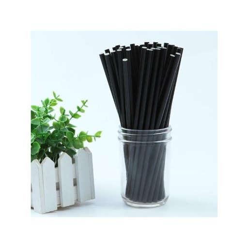 Straws (EC-DS0470) Regular(200mm) Paper Black x 2500pcs