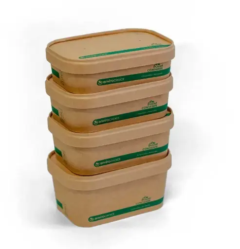 PLAnet (EC-PLC500N) Container Rectangular Kraft 500ml x 300pcs